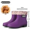 Women's British Fashion Mid-Calf Waterproof Rubber Rain Boots - Non-Slip, Warm Frosted Overshoes for Kitchens and More