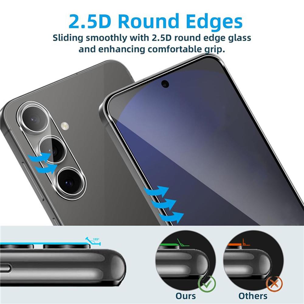 2Pcs For Samsung Galaxy A17 5G Screen Protector 2.5D Arc Edge High Clarity Tempered Glass Film with Camera Lens Film