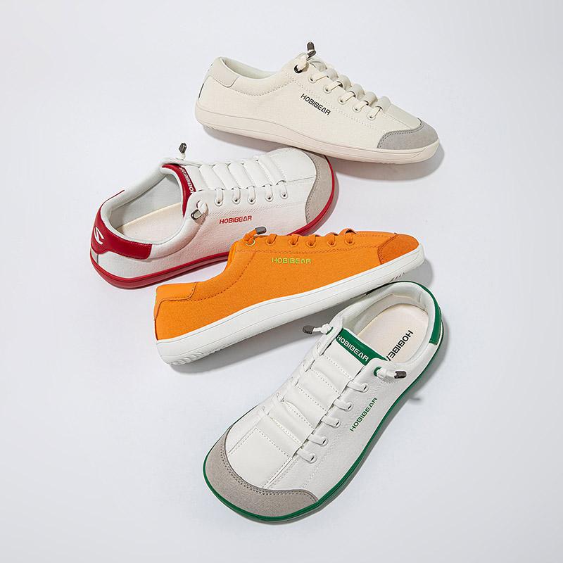 Wide Toe Barefoot Shoes for Unisex Minimalist Artificial Leather Sneakers Lightweight Adjustable Slip On Walking Shoes