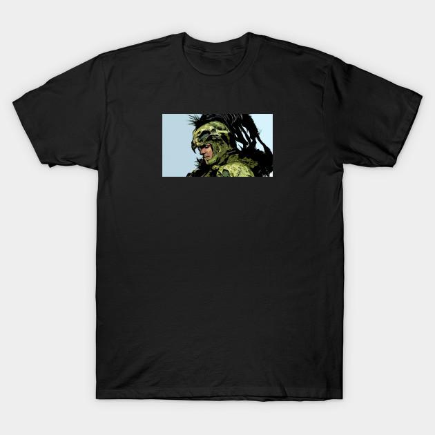 T-shirt da Uomo Nera Stampata Kurgan II Stampa su Carta Transfer No-Cut T-shirt in Cotone