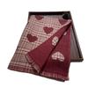 Women's Heart Plaid Cashmere-Feel Scarf: Thick, Warm, Versatile Shawl for Autumn & Winter