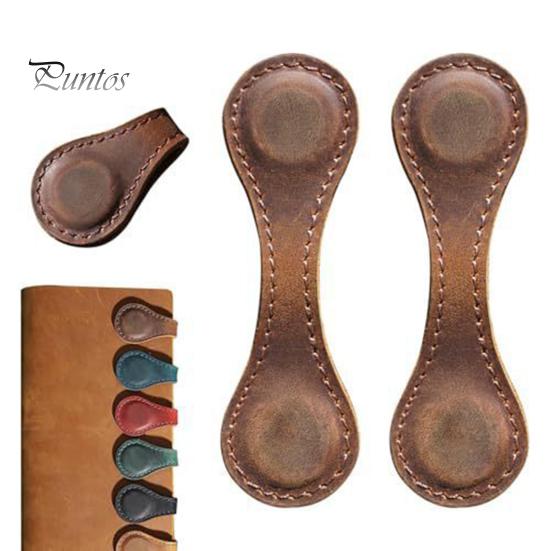 Lesezeichen mit zwei magnetischen Enden, gravierter Lesezeichenclip aus Kunstleder, Retro-Design, magnetischer Seitenmarker, Lesezubehör