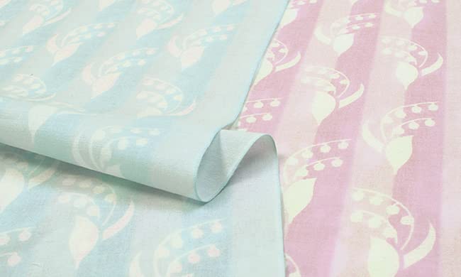 Dyeing Anbo Tenugui Lily of the Valley Authentic Dyed Cotton Tokuoka Made In Japan 35cm X 100cm "Striped Pink" 100%