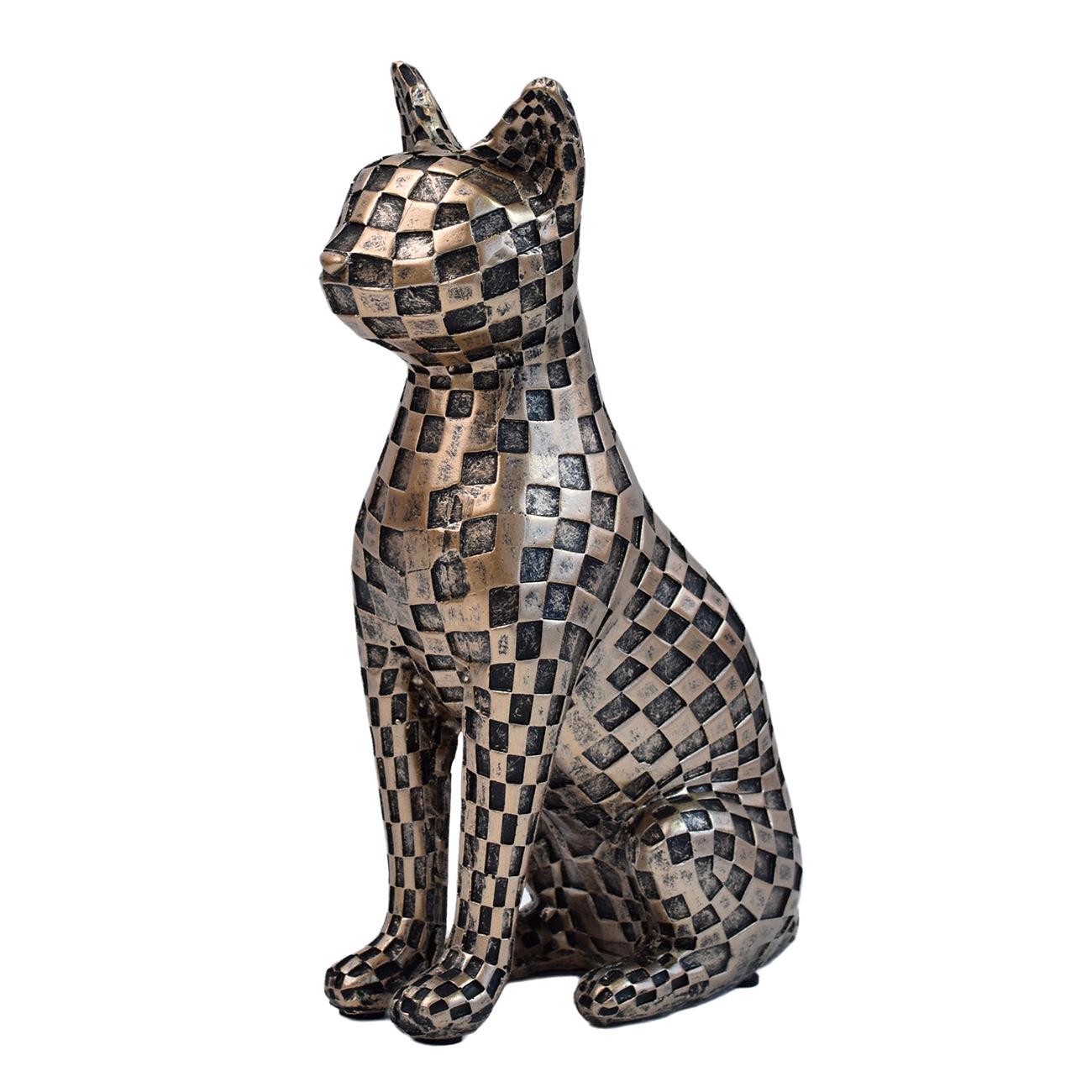 Modern Minimalist Mosaic Cat Figurine for Home or Office Decor