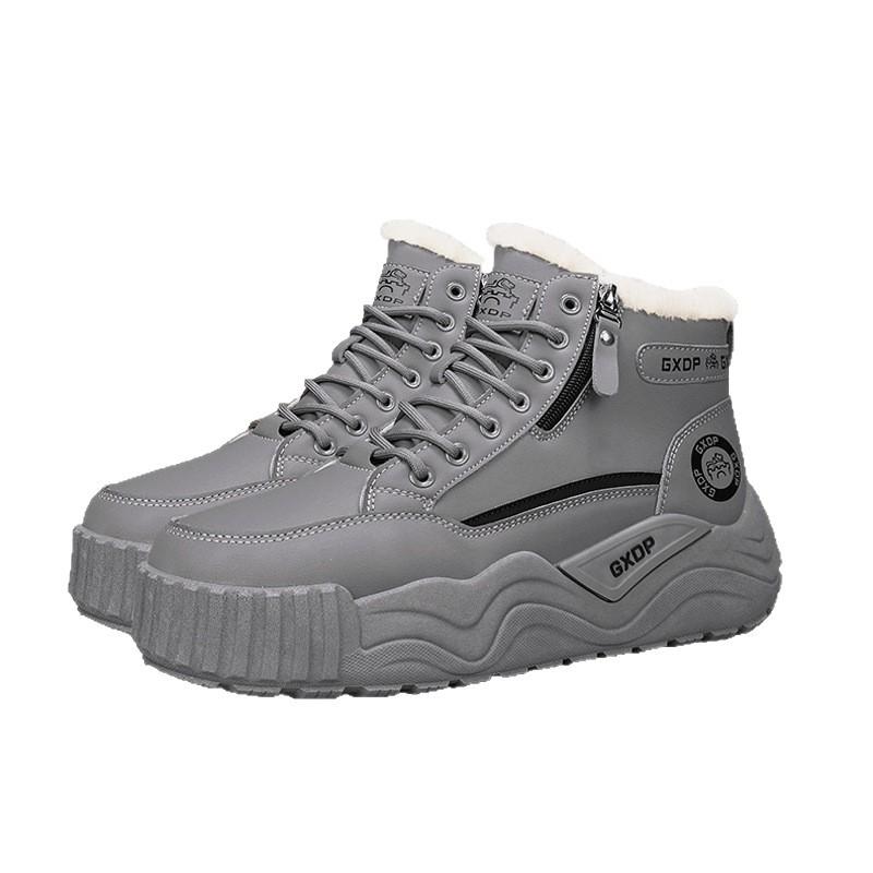 Fleece thickened warm cotton shoes cold-resistant high-top snow boots winter large size solid color dirt-resistant