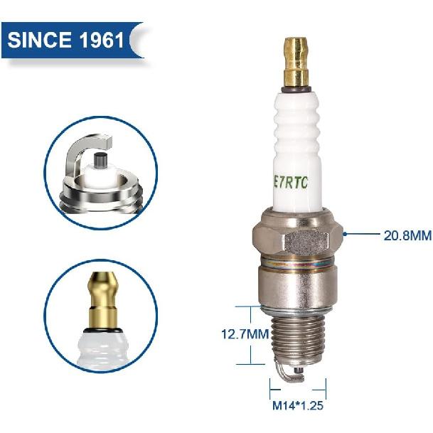 

2 шт. Свеча зажигания TORCH E7RTC Замена для NGK 7022 BPR6HS 6422 BPR7HS, для CHAMPION RL82YC QL82YC, для DENSO W22FPR-U, для BOSCH W225T7 WR6BC