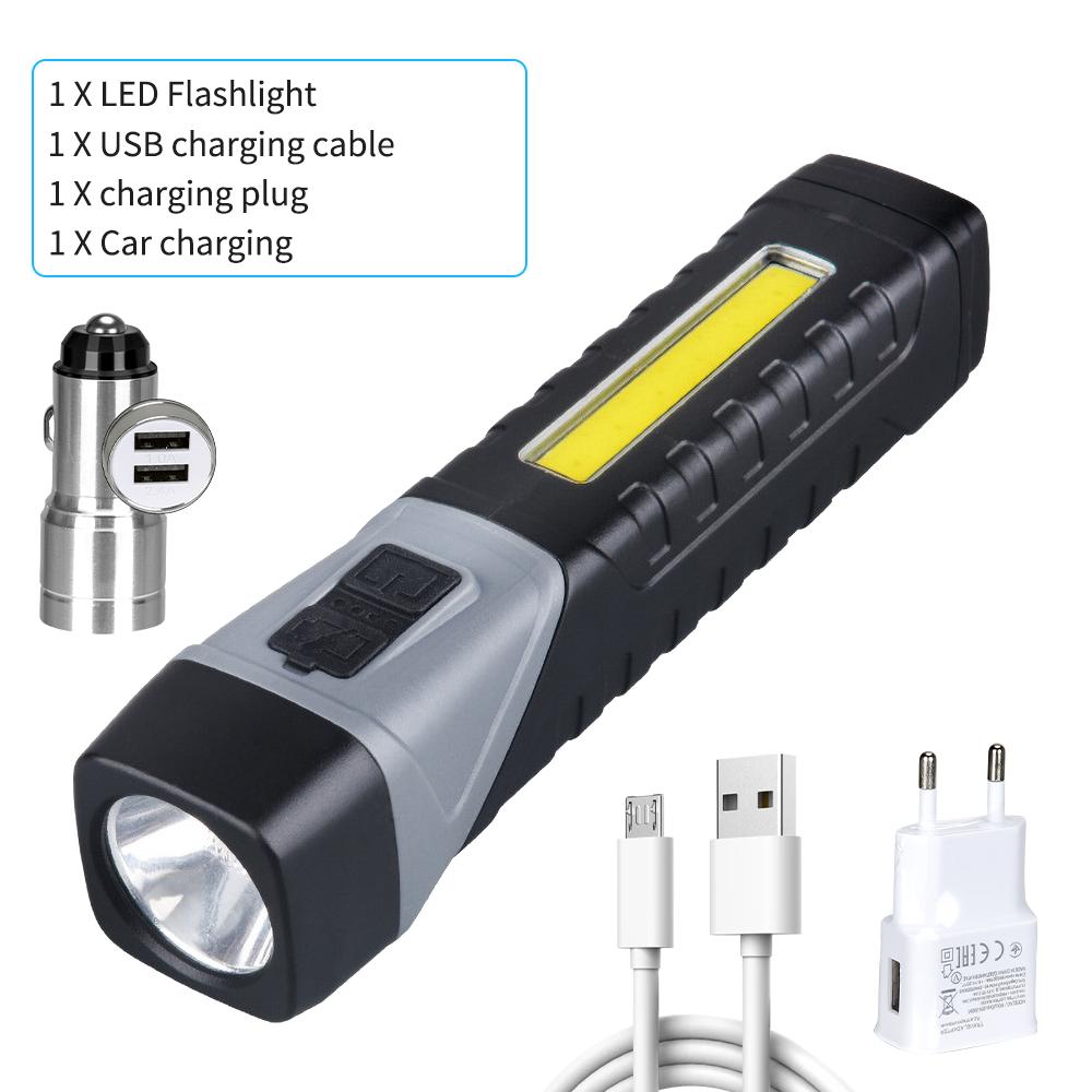 Leistungsstarke COB Taschenlampe Clip-On Taschenlampe Handheld Camping Arbeitslampe 90° Winkel Lampe mit Magnet Autoinspektion Rotes Licht Warnung