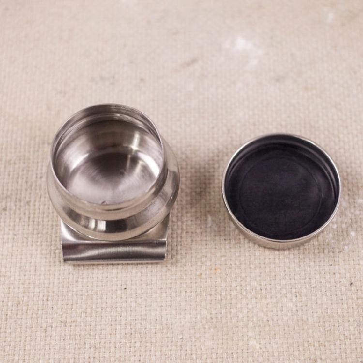 Double Dipper Painting Pots Container Palette Cup Metal Pallete Cup Oil Paint Pots Art Supplies for Drawing