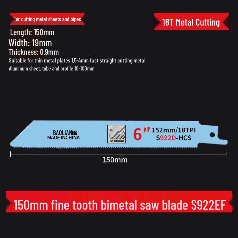 Versatile Reciprocating Saw Blade for Metal, Wood, Plastic & Aluminum with Coarse & Fine Teeth, Extended Jigsaw & Electric Saw Compatibility.
