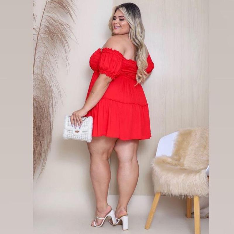 Plus Size Women's Slimming Waist Irregular Fashion Dress