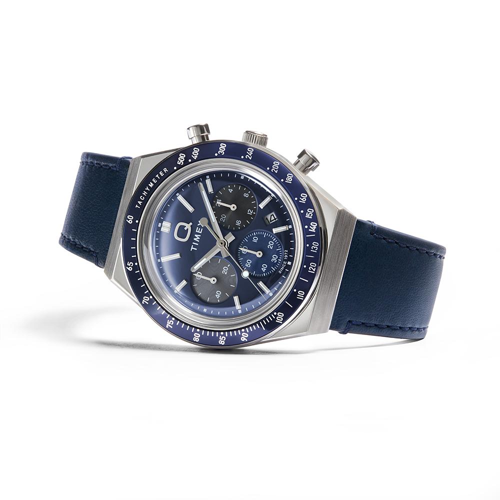 TIMEX Q Timex Chronograph Blue Dial Wristwatch 40mm TW2Y36100