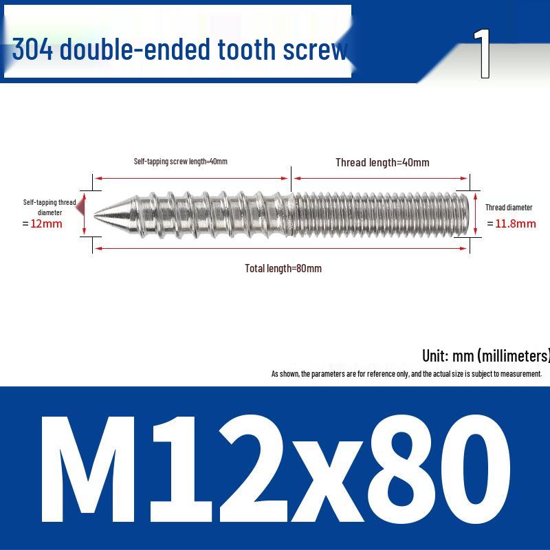 Śruba samogwintująca ze stali nierdzewnej 304 z podwójnym łbem i gniazdem sześciokątnym do mebli, ostro zakończona, M4 M5 M6 M8.
