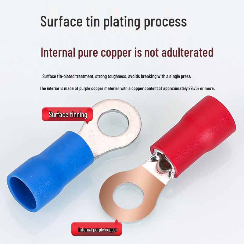 Kaisheng Round Pre-insulated Copper Crimp Terminals (RV2 Series)