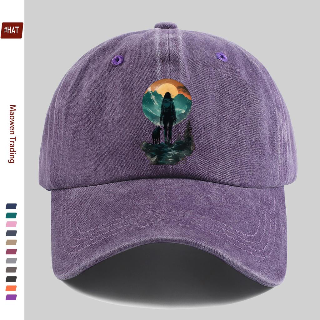 Pc Sunset Pattern WomenS Outdoor Casual Sports Printed Baseball Cap  Adjustable Buckle Lightweight Polyester Ideal For Tra