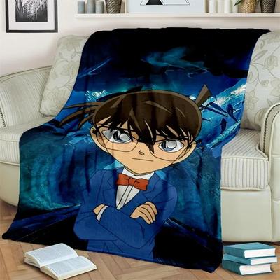 3D Deka s motivem anime kresleného seriálu Detektiv Conan, Měkká přehozová deka pro domov, ložnici, postel, pohovku, piknik, cestování, kancelář, přikrývka s#
