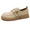 Womens Derby Shoes Autumn Slip-on Female Footwear Loafers With Fur Clogs Platform Leather Summer New Fall Retro Slip On Dress