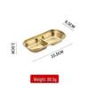 Korean Style 304 Stainless Steel Multi-compartment Sauce Dish for BBQ & Hot Pot, Golden Finish