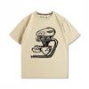New Trendy Motorcycle Engine Modified T120 Retro Printed Tshirt for Car Enthusiasts Mens Loose Short Sleeved Shirt