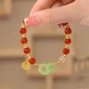 Ins Style  Creative Lucky Beads Bracelet Vintage Light Luxury Handmade Bangle For Women'S Girls Wrist Chain Jewelry Gift
