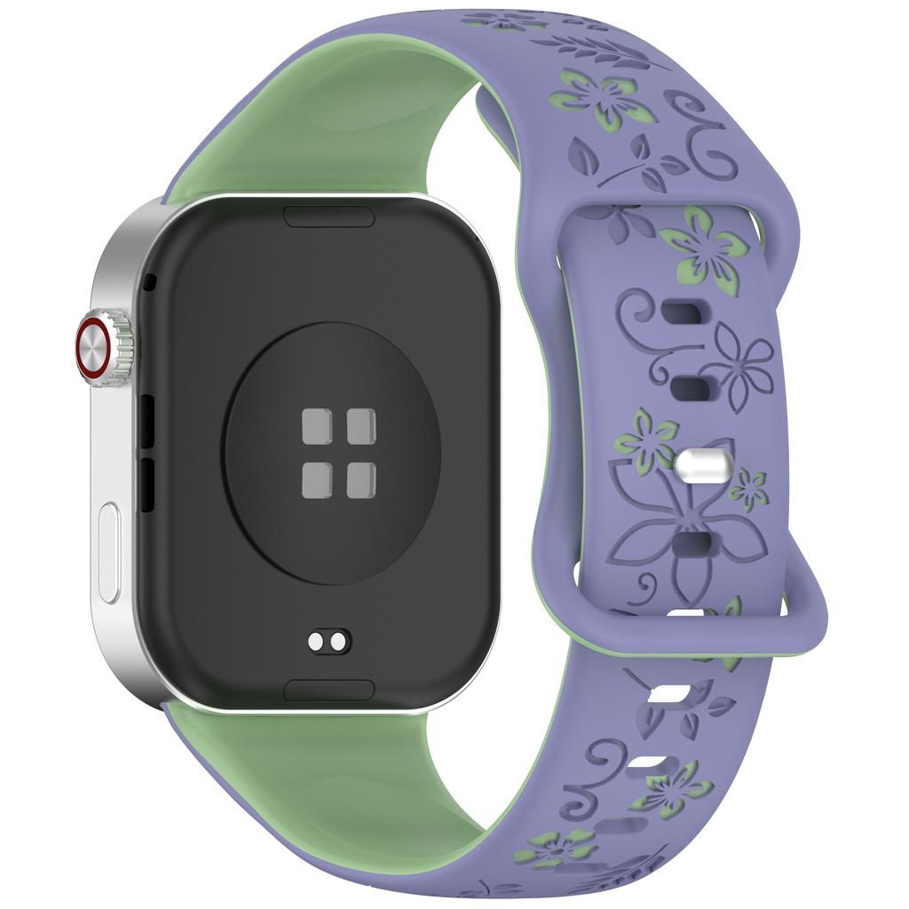 Kwiaty Rzeźbione 3D Do Xiaomi Smart Band 8Pro 9 Pro Pasek do Zegarka Silikonowy Pasek Do Redmi Watch 4 5 6 Smartwatch Grawerowany Pasek