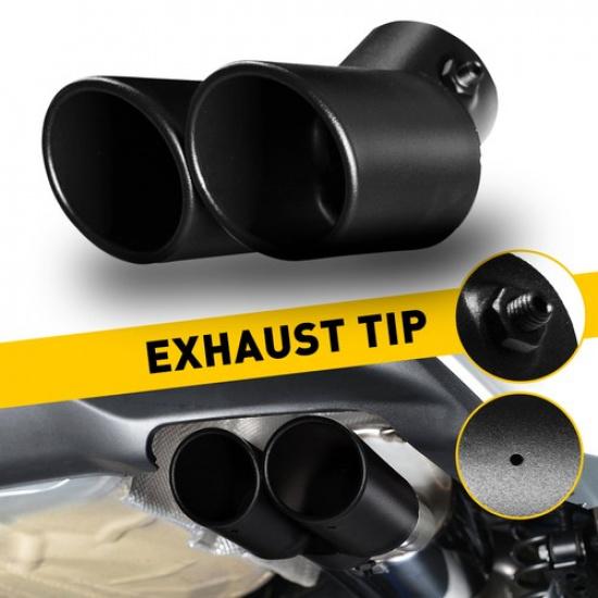 Car Rear Dual Exhaust Pipe Tail Muffler Tip Black Tail Pipe 1.5 -2.4  inch