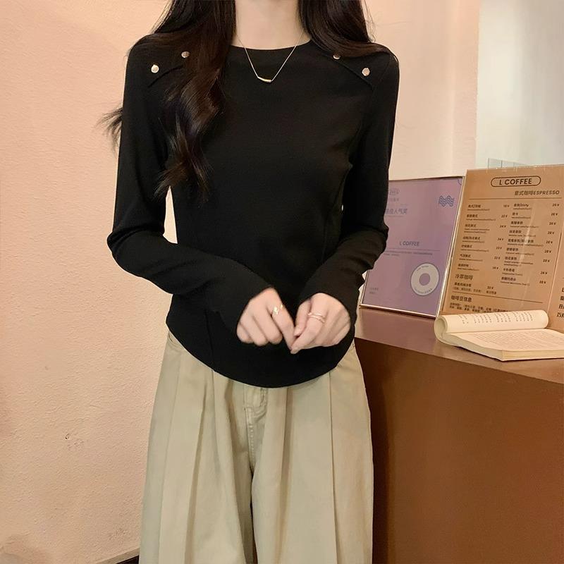 

Футболка с закругленным подолом и длинными рукавами для женщин на осень и зиму, блузка с талией «елочка» и утолщенной немецкой бархатной подкладкой сверху XL