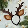 Chifres de veado, faixa de cabeça, chifres de rena e orelhas, acessório de cabelo para festa de cosplay de Natal e Halloween
