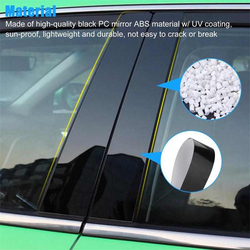 Car Sticker Pillar Posts Door Trim Covers Decorative Accessories 2007 2008 2009 2010 6Pcs For Honda Civic 2006-2011