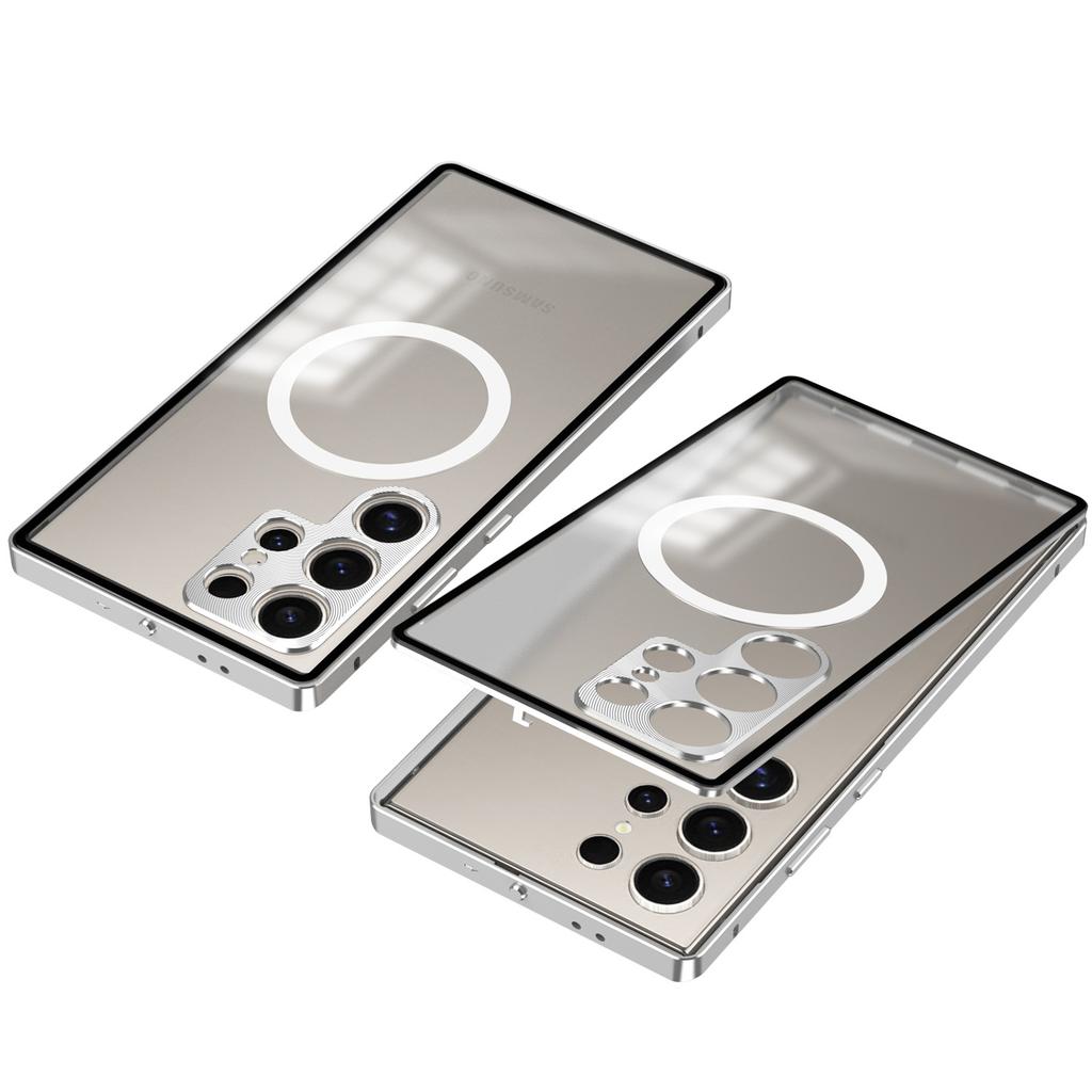 Suitable for Samsung S25ULTRA Buckle Mobile Phone Case S24PLUS Metal Single Sided Magnetic Eye Protection Cover