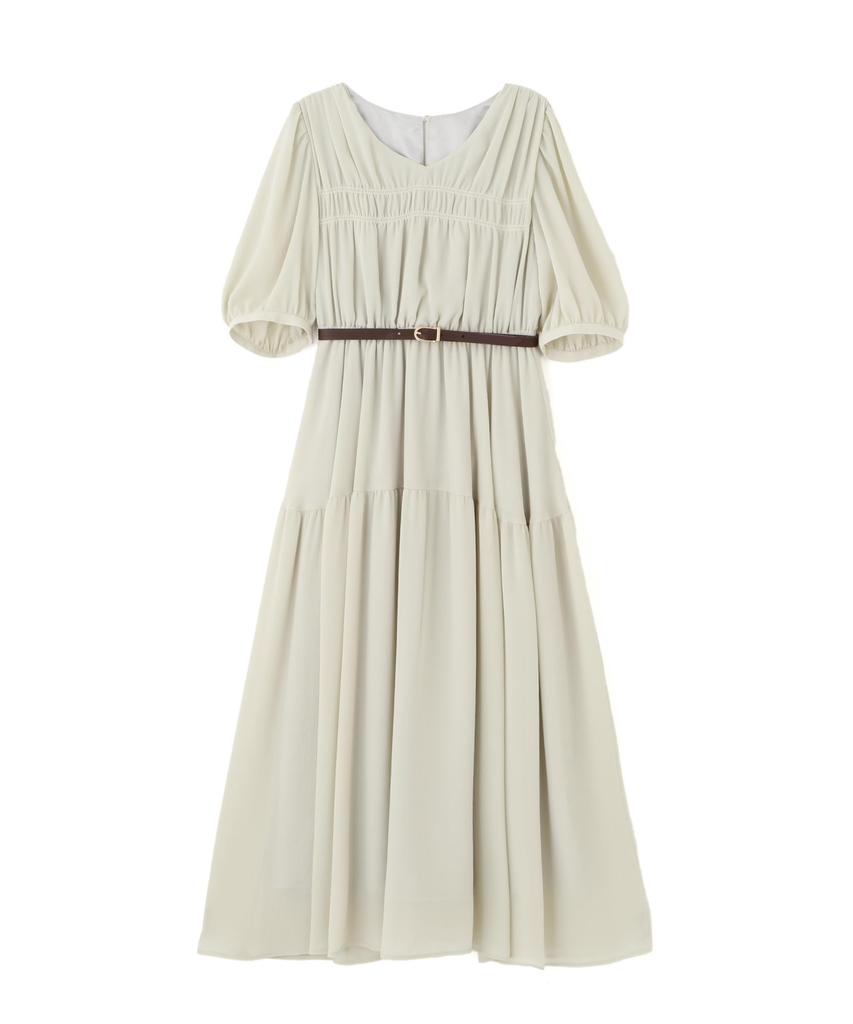 Proportion Body Dressing Light Green Gathered Dress with Belt Women's