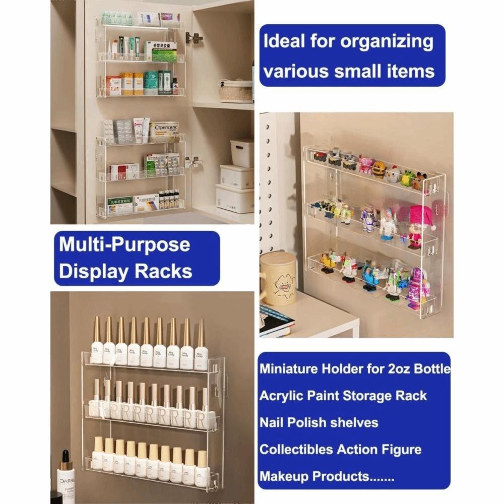 Transparenter Nagellack-Organizer 3-stöckiges Nagellack-Aufbewahrungsregal Badezimmer