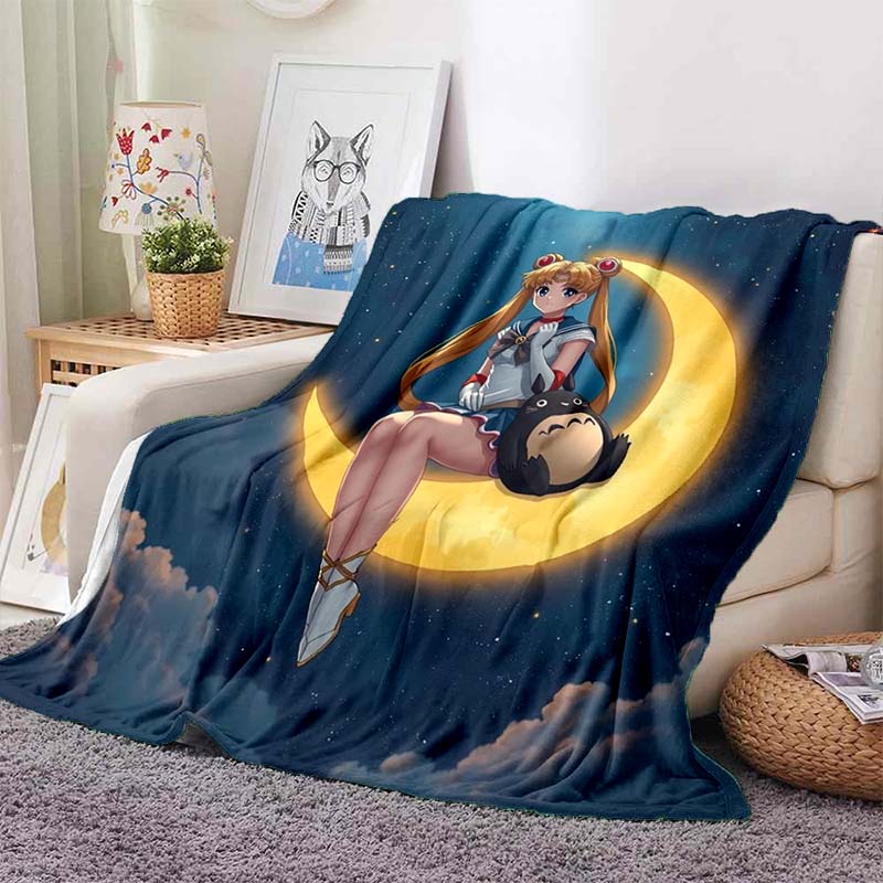 Various styles of Sailor Moon anime character blankets are suitable for use on beds, in bedrooms, on sofas, picnics, and other 1