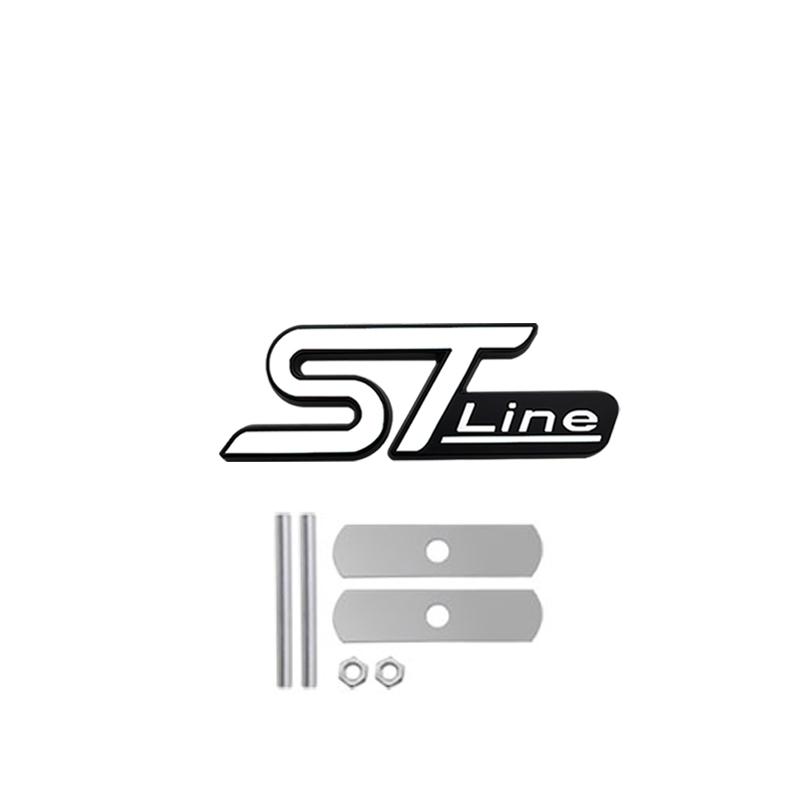 JJEM1 3D Metal ST LINE Front Grille Sticker Car Head Grill Emblem Badge Chrome Sticker for FORD FIESTA FOCUS MONDEO Auto Car Styling