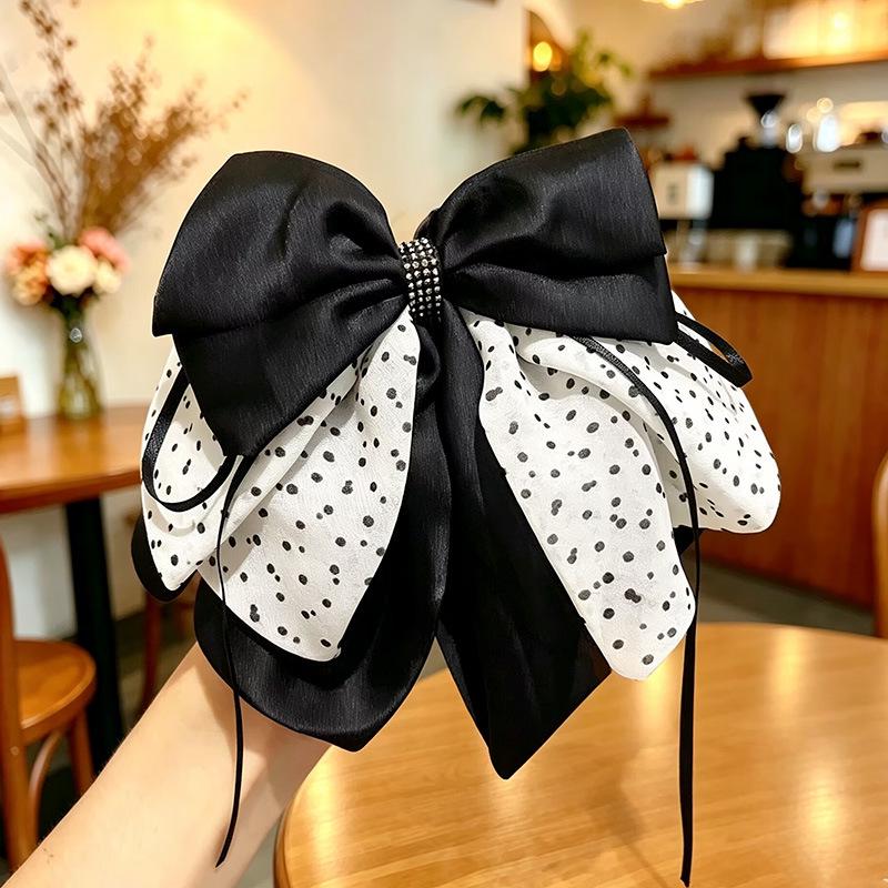 Handmade Chiffon Floral Bow Ponytail Clip for Voluminous Hair