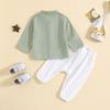 1-12 Years Kids Clothes Set Long Sleeve Button Top and Pants