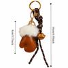 Fashionable PU Small Gloves Bag Pendant Cartoon Car Keychain Tie Bells Weave Ropes Small Gloves Keychain Gift