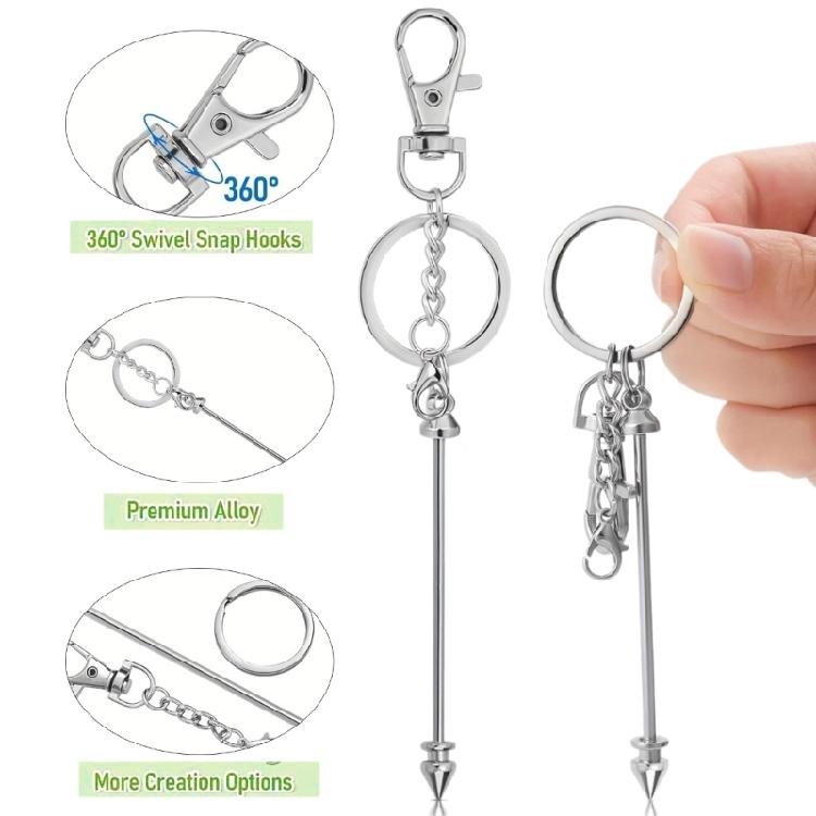 12 Metal Keychain Lobster Clasps Blank Beaded Accessories for Artistic Projects