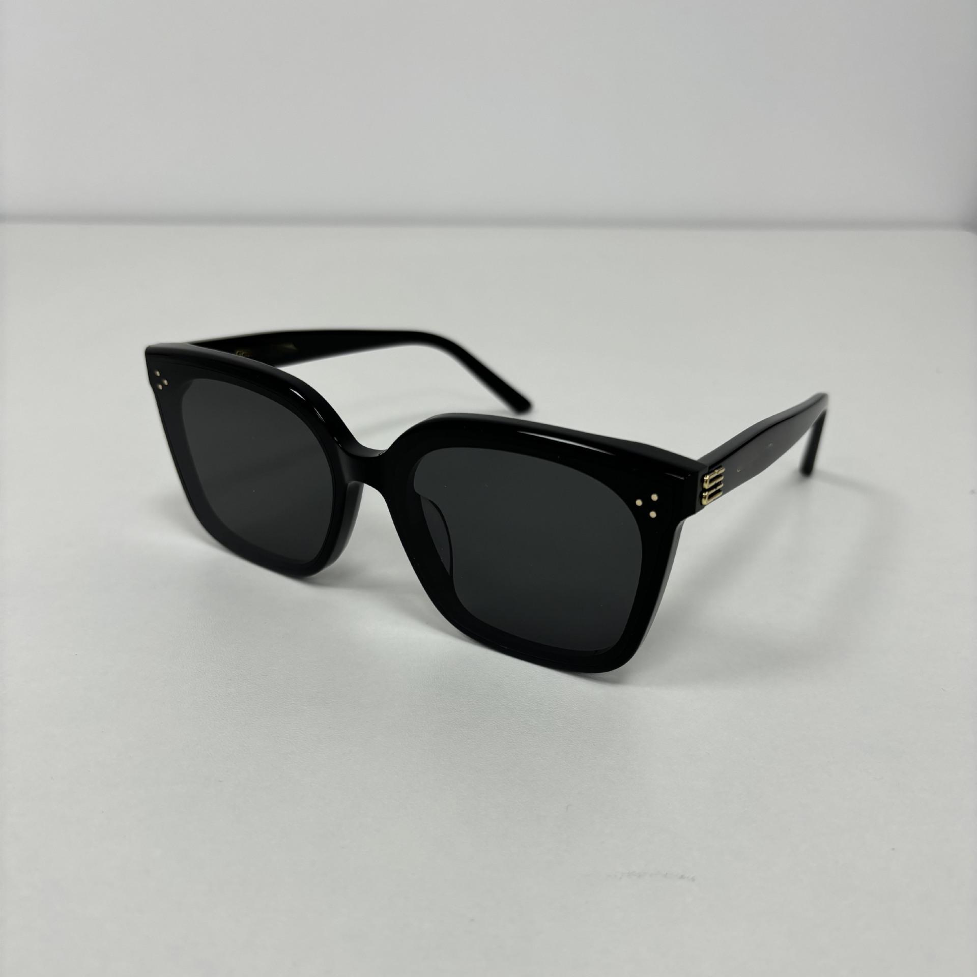 Style GM High-quality acetate sunglasses Piana Large-frame anti-UV sunglasses for both men and women, popular with internet influencers Single pair of sunglasses чёрный