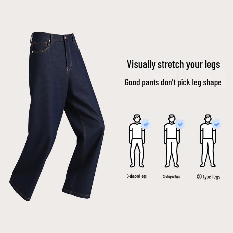 Gxg.jeans Men's Contrast Stitching Loose Fit Straight Leg Jeans