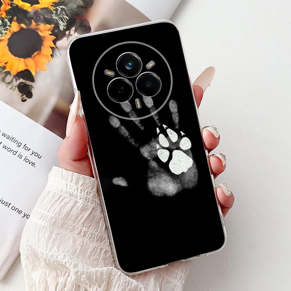For Realme 14 Pro 14Pro+ Elegant Floral Cat Printed Phone Case For Realme 14 Pro Plus 14Pro 5G Soft Silicone TPU Cases
