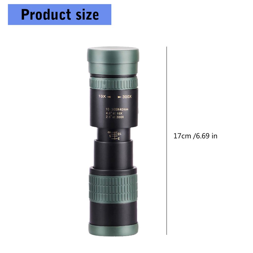 Monocular Telescope 300x40 High Definition Monocular Lightweight Monocular with Phone Adapter & BAK4 Prism & FMC Lens