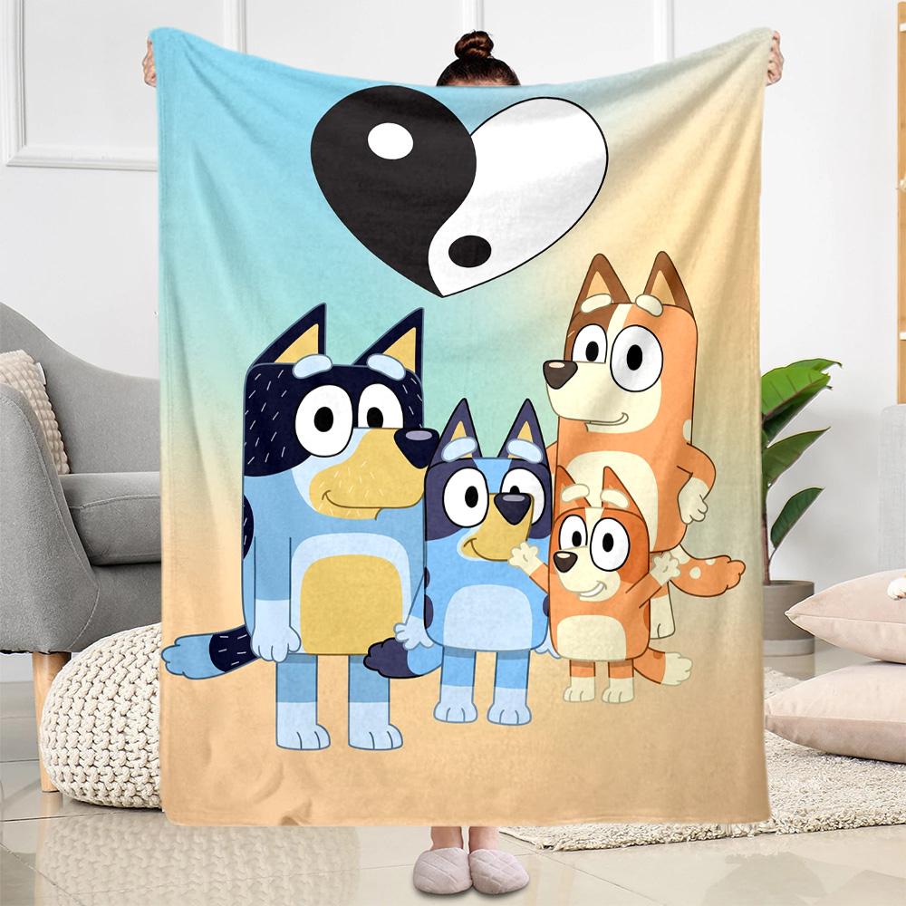 Bluey Family Harmony Blanket Comfortable Suitable for Office Picnics Bed for All Occasions Playful Design Suitable for Gifting Relatives and Friends
