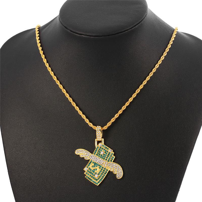 New Three-dimensional Beauty Necklace Flying Money Pendant European and American Nightclub Hip-hop Jewelry