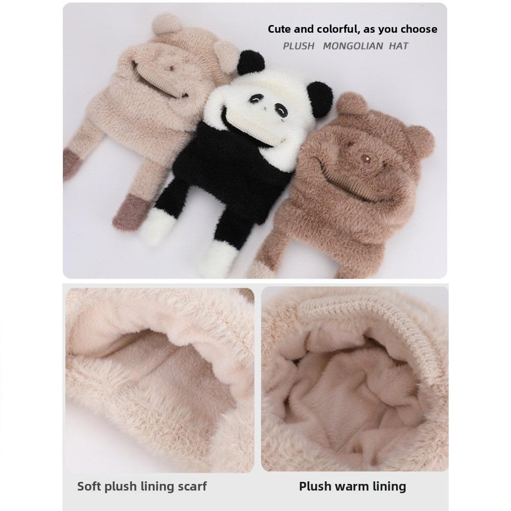 Elastic Kids Snow Beanie Trendy Kids Winter Scarf Versatile Plush Mask Hat  Outdoor