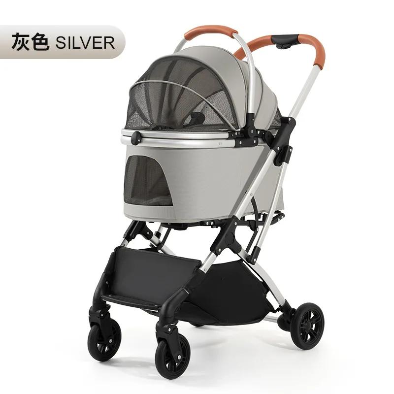 Multi-functional Pet Cart for Medium and Large Dogs Outdoor Travel Large Walking Dog Cart Portable and Foldable