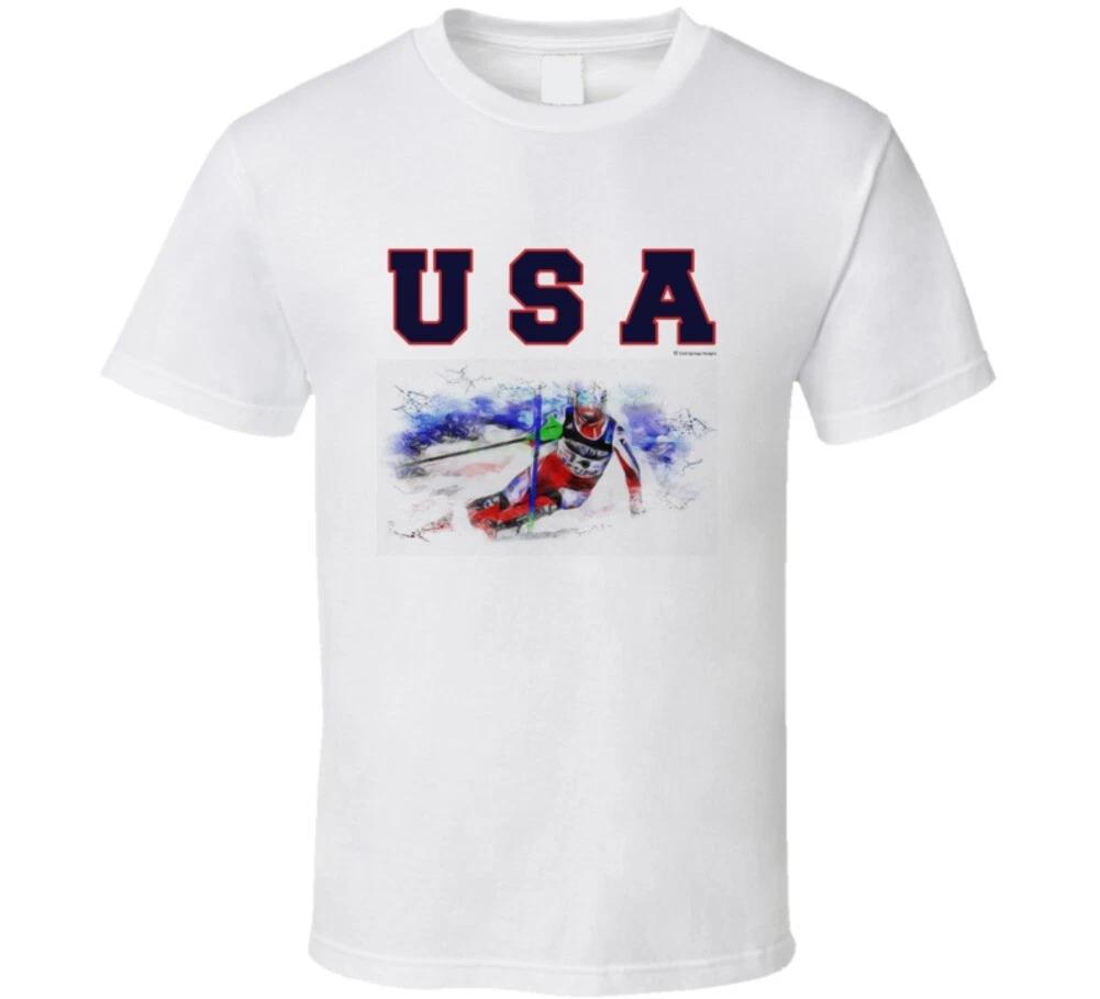 Usa Winter Games Ski Gold T Shirt L