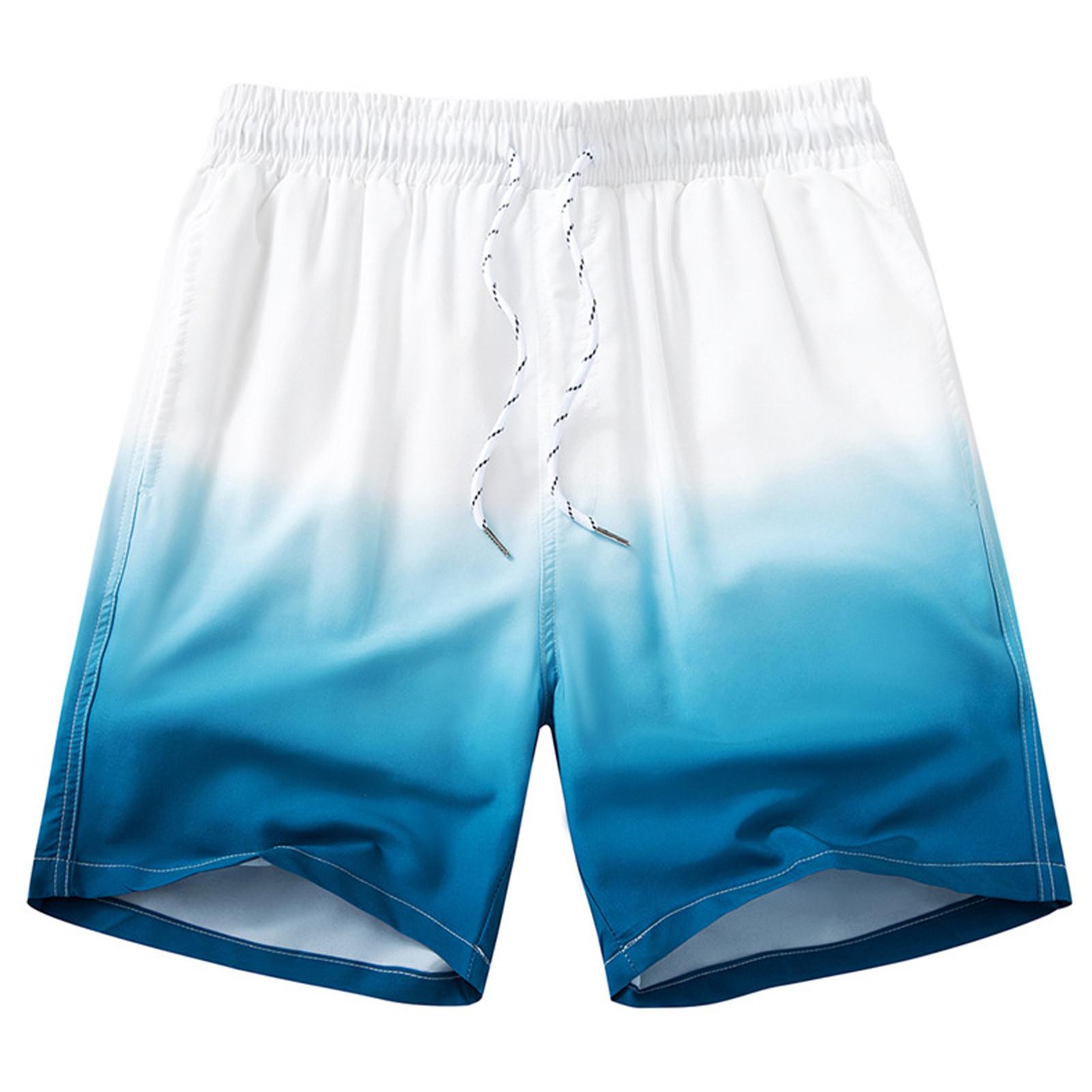 

Мужские летние модные повседневные свободные шорты для плавания с градиентом, спортивные шорты для фитнеса XL синий