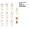 10 Pcs Mini Skeleton Figurine Decoration 6" Posable Human Bone Statue Plastic Skull Prop for Halloween Home Haunted House Party Favors