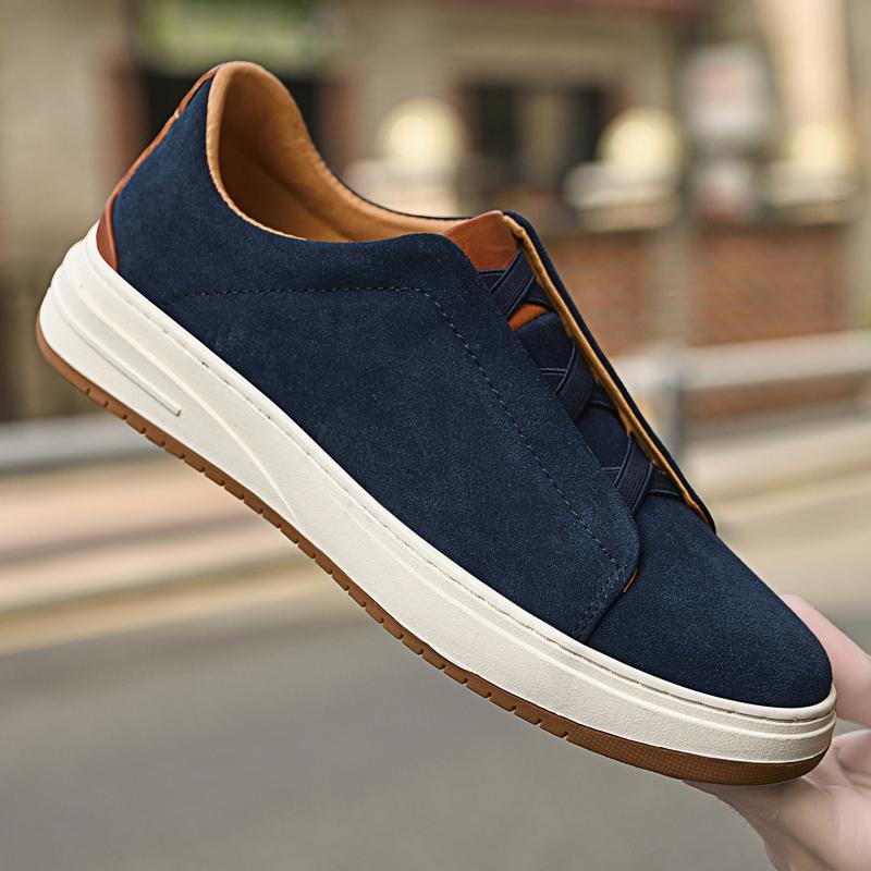 

2025НовыеПовседневные и Модные Выходы,Туфли из Коровьей Кожи Высшего Качества с Мягким Верхом, Повседневная Обувь, Маленькие Кроссовки на Все Сезоны, Мужская Обувь 42 синий