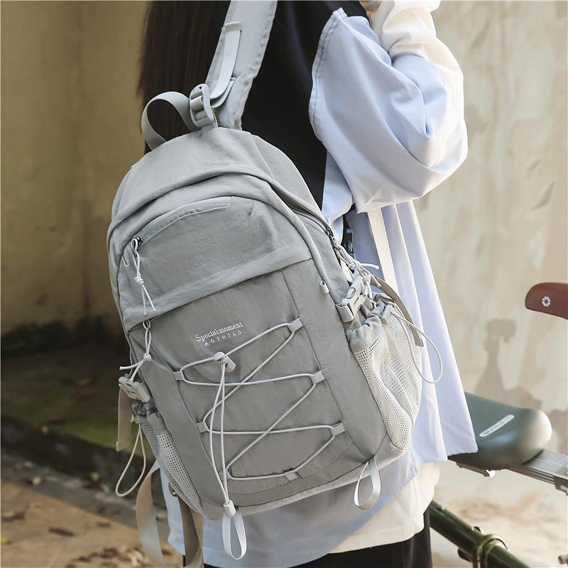 Schoolbag Korean Trend Student Backpack Male and Female Couples Junior High School High School College School Bag Three-in-One Casual Outdoor Bag